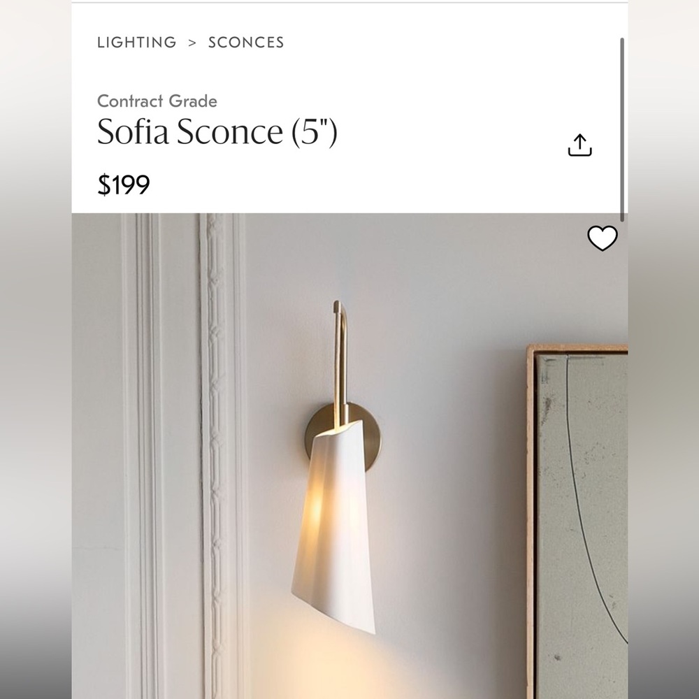 West Elm Sofia Sconce - White and Gold
